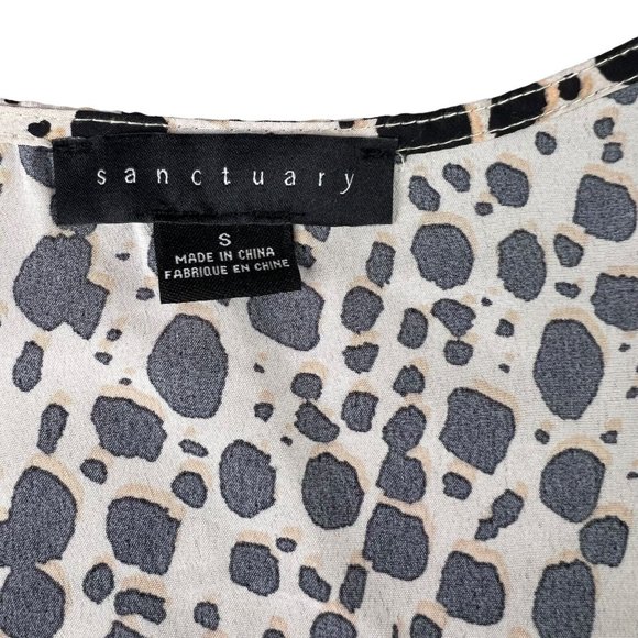 Sanctuary Womens True Love Peplum Blouse Size Small Animal Print Keyhole Neck‎ - Picture 4 of 7